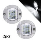 2* Round Marine Boat Led Stern Lights White Cabin Deck Courtesy Lamps Waterproof