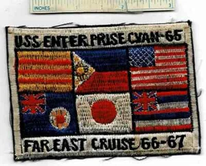 Vietnam War USS ENTERPRISE CVAN-65 Far East Cruise 1966 - 1967 Cloth Patch Nam - Picture 1 of 2
