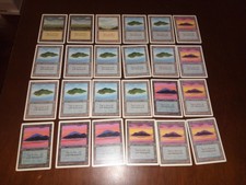 MTG Magic Plains x3 & Island x21 Unlimited MP/LP