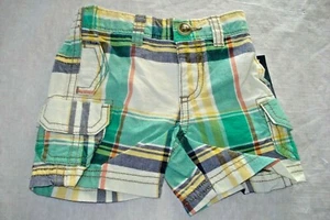 Karierte Jungenshorts Größe 0-3 Monate alte marineblaue Baumwolle - Bild 1 von 2