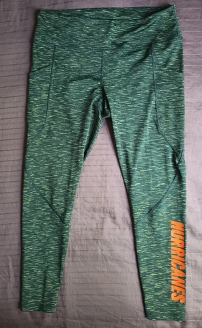 Zoozats Miami Hurricanes Leggings Women's XL Green Geometric Cover