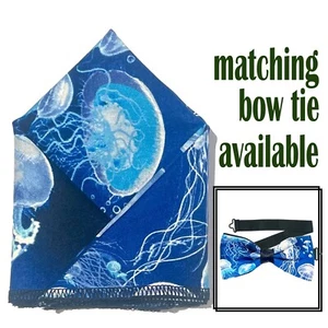Jellyfish Marine Pocket Square & Bow Tie Wedding Prom New Year Party Christmas - Picture 1 of 5
