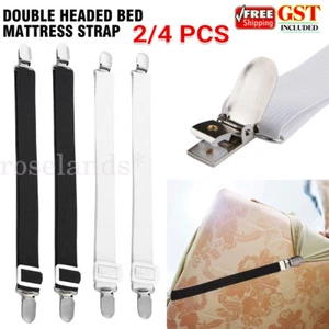 2/4pcs Elastic Sheet Straps Fasteners Clips Bed Mattress Grippers Suspender - Picture 1 of 19