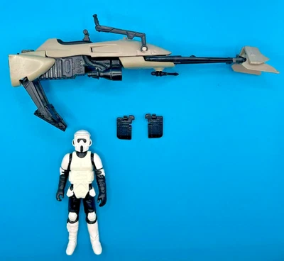 Bicicleta de Colección 1983 Star Wars ROTJ Kenner Speeder Endor 100% Completa con Scout Foto 1 de 4