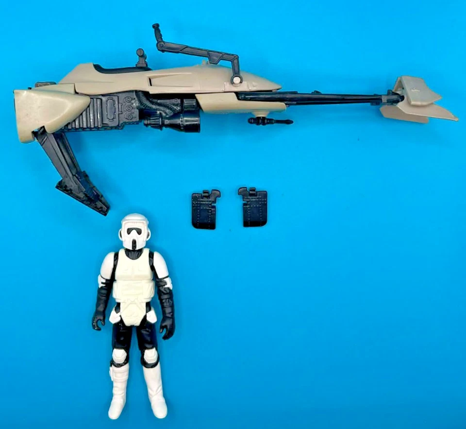 Bicicleta de Colección 1983 Star Wars ROTJ Kenner Speeder Endor 100% Completa con Scout 2 Foto 1 de 4