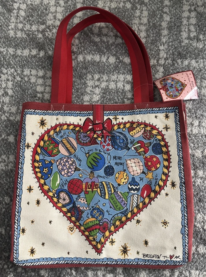 Brighton Celebrate Holiday Tote 2023 Christmas Love Bag 30281 14”x15”x8”