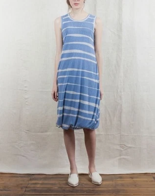 Lilith Dress Womens M/40 Blue Midi Bubble Lagenlook Art To Wear Artsy Tank Mesh - Image 1 of 4