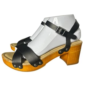 Mia Susan schwarze Riemchen Plateau Clog Absatz Sandalen Größe 8,5 neu ohne Karton - Bild 1 von 7