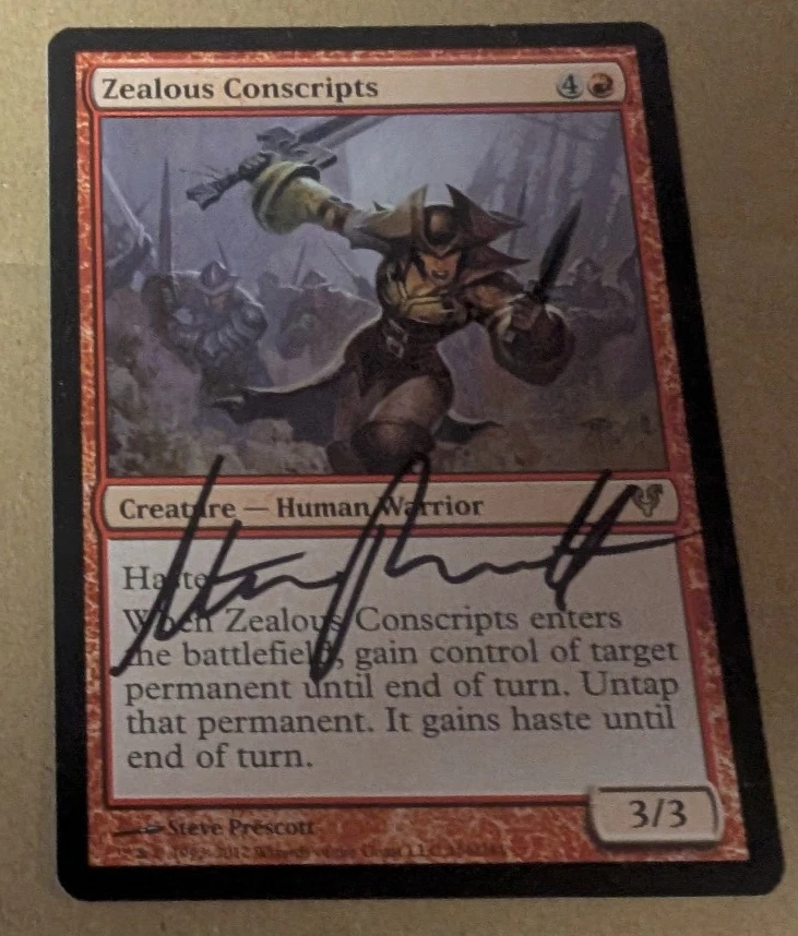 Zealous Conscripts SIGNED by Steve Prescott Avacyn Restored Regular WOTC 2012 - Image 1 of 1