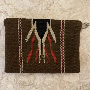 "Bolso Cartera Bolso sin asas vintage de lana tejida Chimayo de 6,75x5"" suroeste boho natural" - Imagen 1 de 14