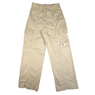 Calvin Klein Pants Womens MEDIUM Beige Cargo Hiking Straight cotton Size M - Image 1 of 4