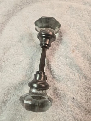 1 perilla de puerta de latón antigua 8 puntos cuello plateado pulido  Foto 1 de 2