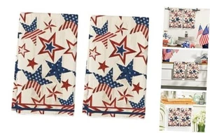 Strip-Shaped America Stars Patriotic 4th of July Kitchen Towels Dish Towels, - Picture 1 of 7