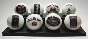 Super Nice Set of 8 JackDaniels Glass Marbles with Stand - Imagen 1 de 1