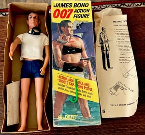 Vintage JAMES BOND SECRET AGENT 007 GILBERT 1965 SCATOLA ORIGINALE, ACCESSORI RARI - Foto 1 di 7
