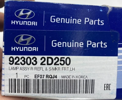 PIEZAS ORIGINALES HYUNDAI 92303-2D250 MONTAJE LÁMPARA-REFLECTOR REFLEX Y MARCADOR LATERAL Foto 1 de 4