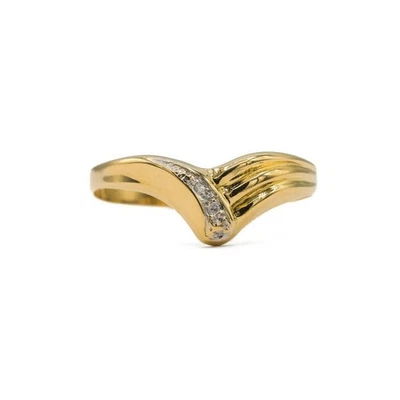 Ring mit 2 Diamanten in 18 Kt. 750 Gelbgold Gr. 61 - Bild 1 von 4