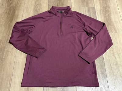 NEW Travis Mathew Quarter Zip Pullover Men's Medium Plum - Image 1 of 4