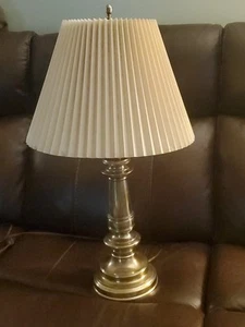 Stiffel Brass Lamp 26" Tall MCM With Original Stiffel Shade Works - Picture 1 of 6