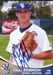 2009 Helena Brewers CHAD ROBINSON Signed Card autograph AUTO LAS VEGAS, NV