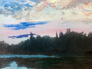 Painting by Ukrainian artist "Sunset, night is coming" oil - Picture 1 of 8