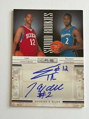 2010 Panini Rookies & Stars Signatures /49 John Wall Evan Turner Dual Auto RC - Image 1 of 2