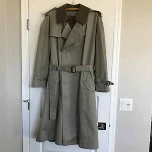 Executive Collection Double Breasted Lined Belted Trench Coat Mens 42 Regular - Picture 1 of 16