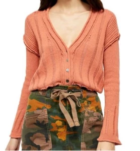 Free People Stevie Cardi Strickjacke Rose Neu mit Etikett Gr. S - Bild 1 von 8