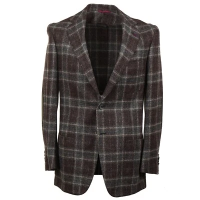 Abrigo deportivo Sartoria Partenopea a cuadros en capas con detalles de cuero 40R (UE 50) Foto 1 de 4