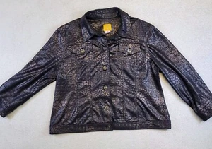 Ruby Rd Black Metallic Shimmer Women's Light Jacket Size 18 Black Brown - Picture 1 of 10