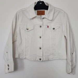 Levi's Girls - L - Trucker White Distressed Denim Jacket - Picture 1 of 9