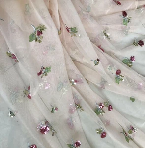 Ausverkauf Perlen Kostüm Abendkleid Spitze Stoff Blumen Tanzend Show Tüll 1 M - Bild 1 von 6