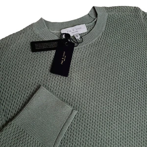 rag & bone Mens XXL Dexter Crew Neck $275 Knit Light Sweater Pullover Green - Picture 1 of 8