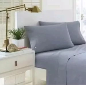 NUOVO SET LENZUOLA SOUTH TIDE CHAMBRAY TWIN SIZE COLORE BLU NAUTICO - Foto 1 di 3