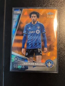 2024 Topps Chrome MLS Sapphire Nathan Saliba Orange /25 Rookie RC - Picture 1 of 2