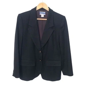 Blazer Pendleton Negro Vintage 100% Lana Virgen Carrera Causal 2 Botones Talla 10 - Imagen 1 de 11