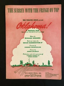 Vintage Sheet Music  1943 The Surrey with The Fringe On Top - Oklahoma - Picture 1 of 2