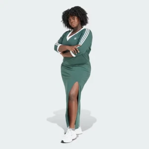 adidas originals Womens Adicolor Classics 3-Stripes V-Neck Maxi Dress JE6149 - Picture 1 of 6