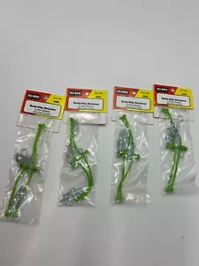 (QTY 4) Du-Bro Body Klip Retainer 2253 With Body Clips - Lime Green - Picture 1 of 5