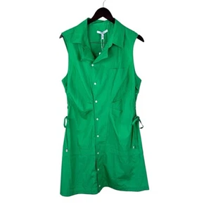 Derek Lam 10 Crosby Serena Lace Up Mini Shirt Dress Green Women’s Size 16 NWT - Picture 1 of 13