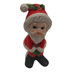 Vintage Lefton Kissing Santa Bisque Figurine - Picture 1 of 7
