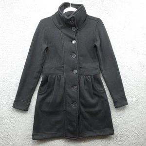Patagonia Better Sweater Long City Jacket Coat Womens Small Black Button Up - Picture 1 of 9