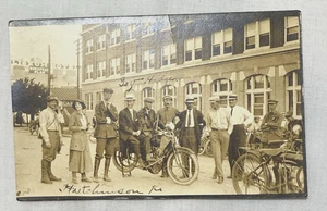 1913 RPPC Hutchinson KS Gouverneur Hodges Shortgrass Motorradtour Postkarte - Bild 1 von 11