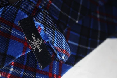 Corbata de seda para hombre CANTINI FIRENZE azul negro rojo a cuadros 60 X 3,5 hecha a mano Italia Foto 1 de 4