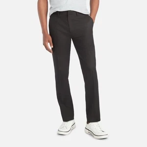 Kenneth Cole Reaction Mens Slim fit Dress Pants 36 / 29 Black Solid Stretch - Picture 1 of 2