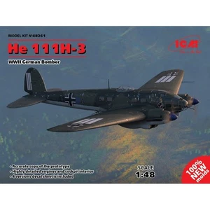 ICM 1:48 He 111H-3, Kit Modelo Avión Bombardero Alemán Segunda Guerra Mundial ICM48261 - Imagen 1 de 4