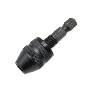 TMAX Black 1/4" Hex Shank Keyless Chuck Adapter hold up to 1/8 inch - Picture 1 of 3
