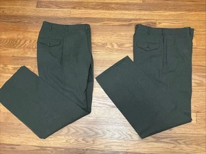 Vintage Armee Hose Herren 32x32 grün Wolle Serge 2234 Militärhose 70er - Bild 1 von 17