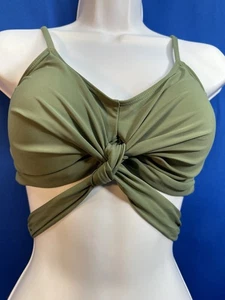 Neu ohne Etikett Damen-Bikinioberteil S grün Polyamid/Elasthan Bandau-Stil gefüttert mit Wickelband - Bild 1 von 7