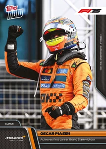 2025 Topps NOW F1 OSCAR PIASTRI Achieves Grand Slam Victory #57 *PRESALE* - Picture 1 of 2